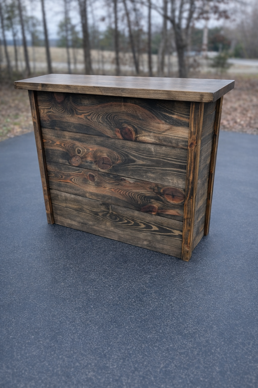 4ft Rustic Dark Walnut Bar