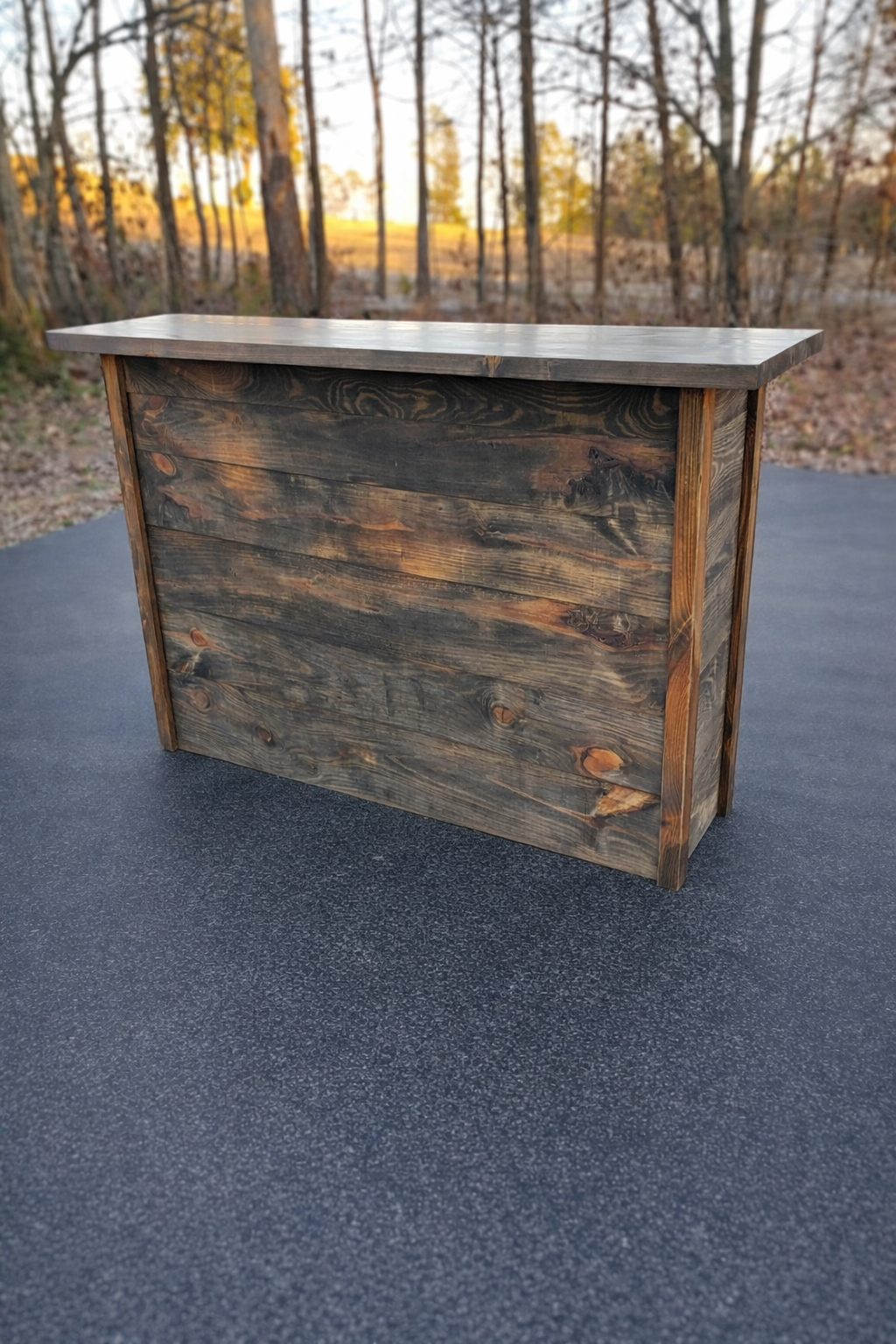 6ft Rustic Dark Walnut Bar