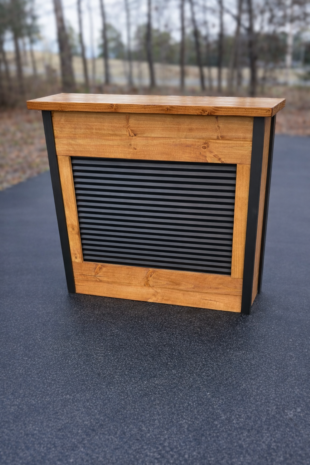 4ft Collapsible Bar (Mahogany with Black Metal)